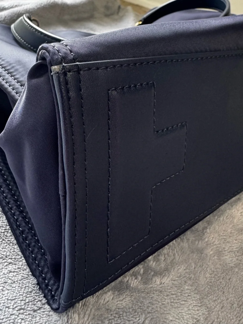 Tory Burch Navy Ella Small Nylon Tote